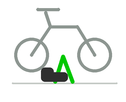 Illustration: pressing the centre stand down under the frame