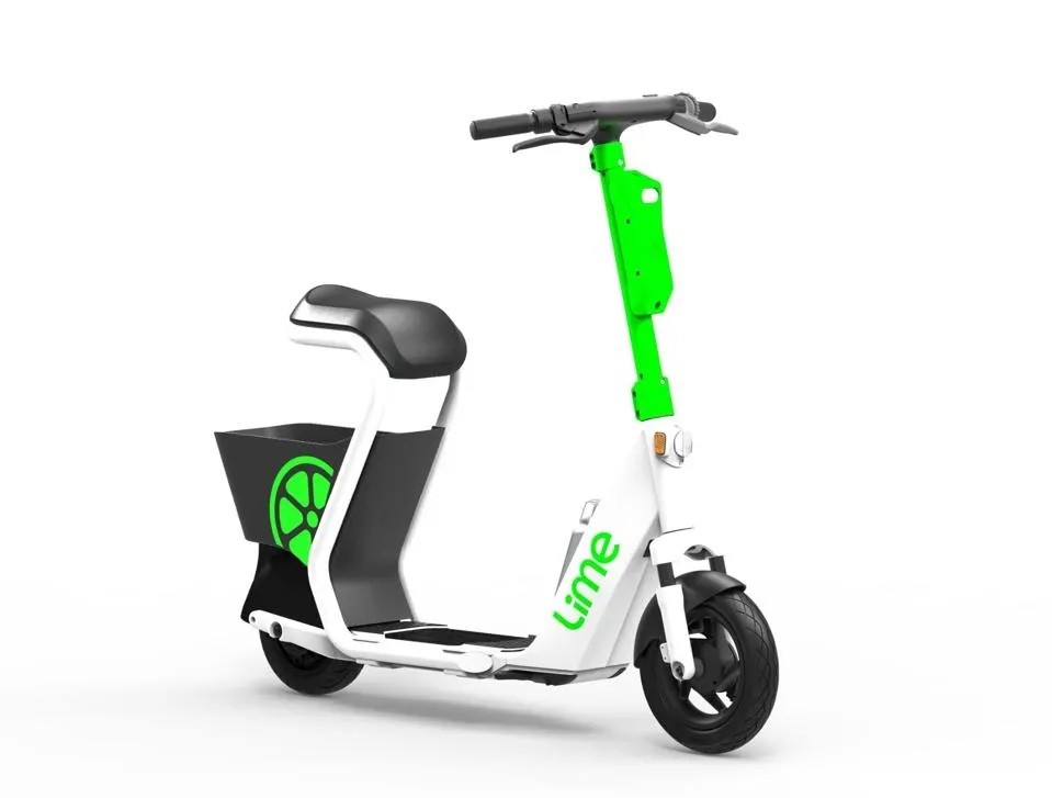 Lime's seated e-scooter, piloted from 2024